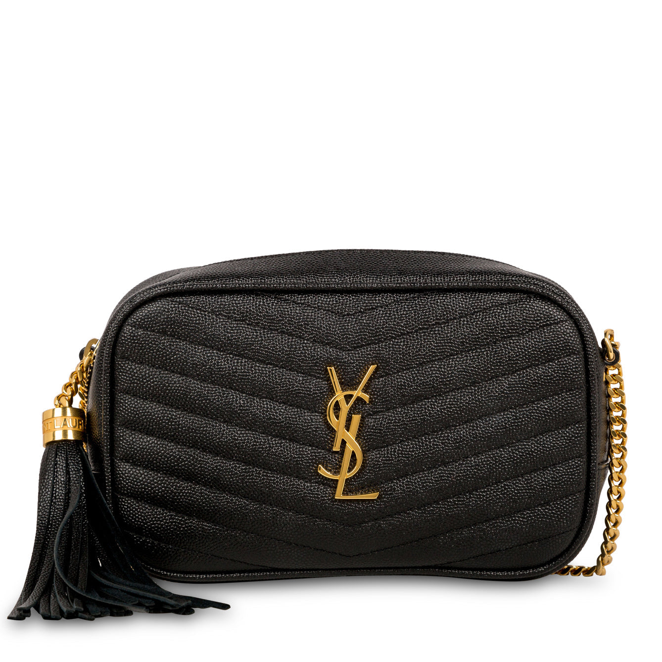 Saint Laurent Lou Leather Black Crossbody Style 38