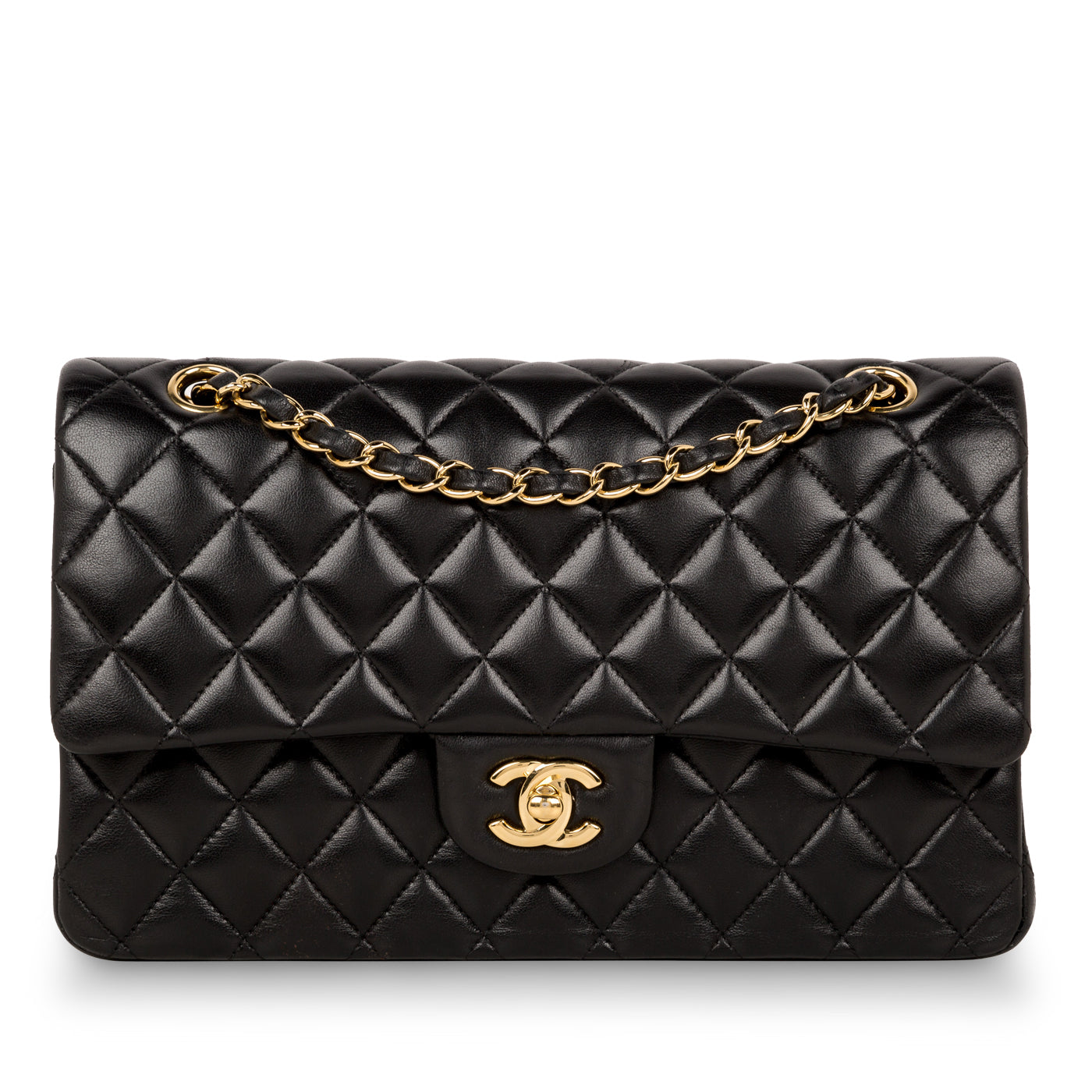 Chanel Classic Flap Lambskin Black Shoulder Bag Style 122