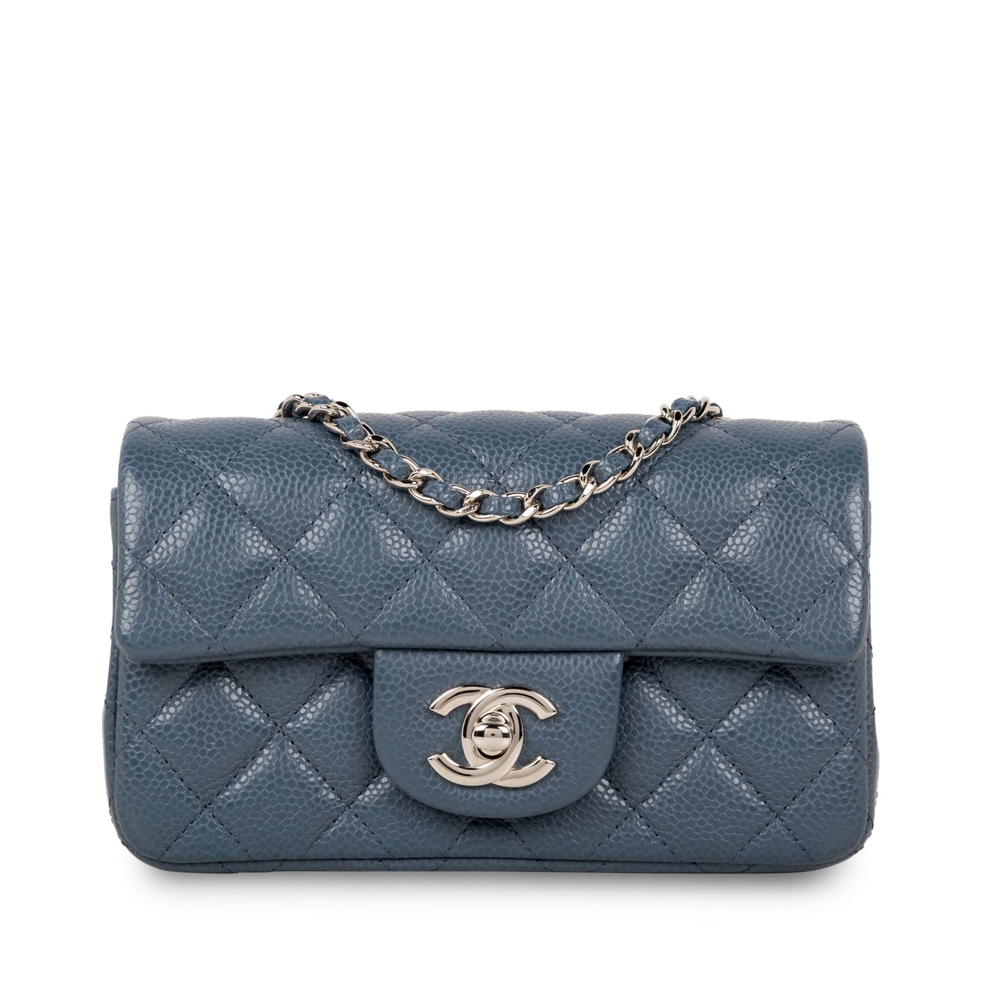Chanel Classic Flap Caviar Silver Shoulder Bag