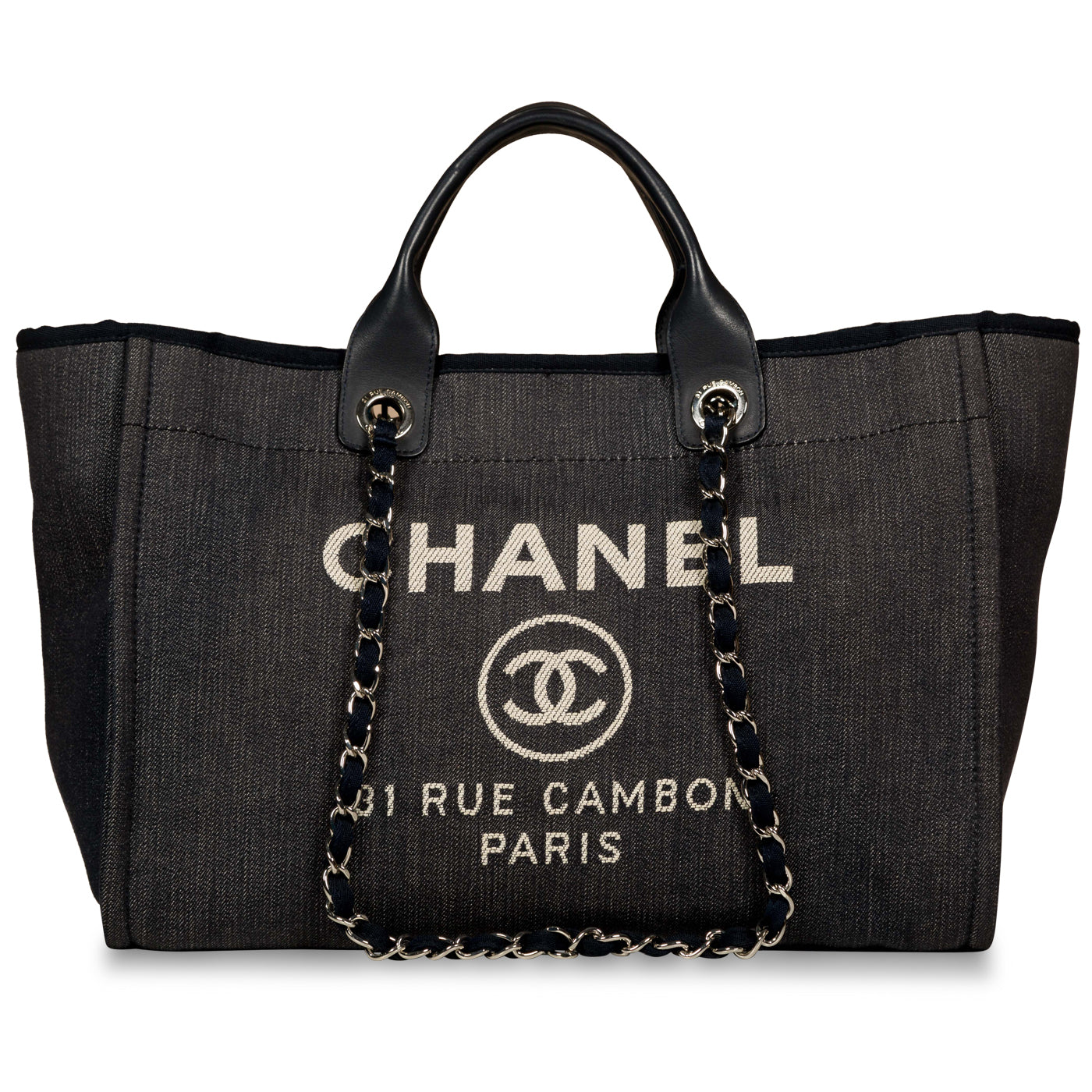 Chanel Cambon Tweed Silver Tote Bag Style 5