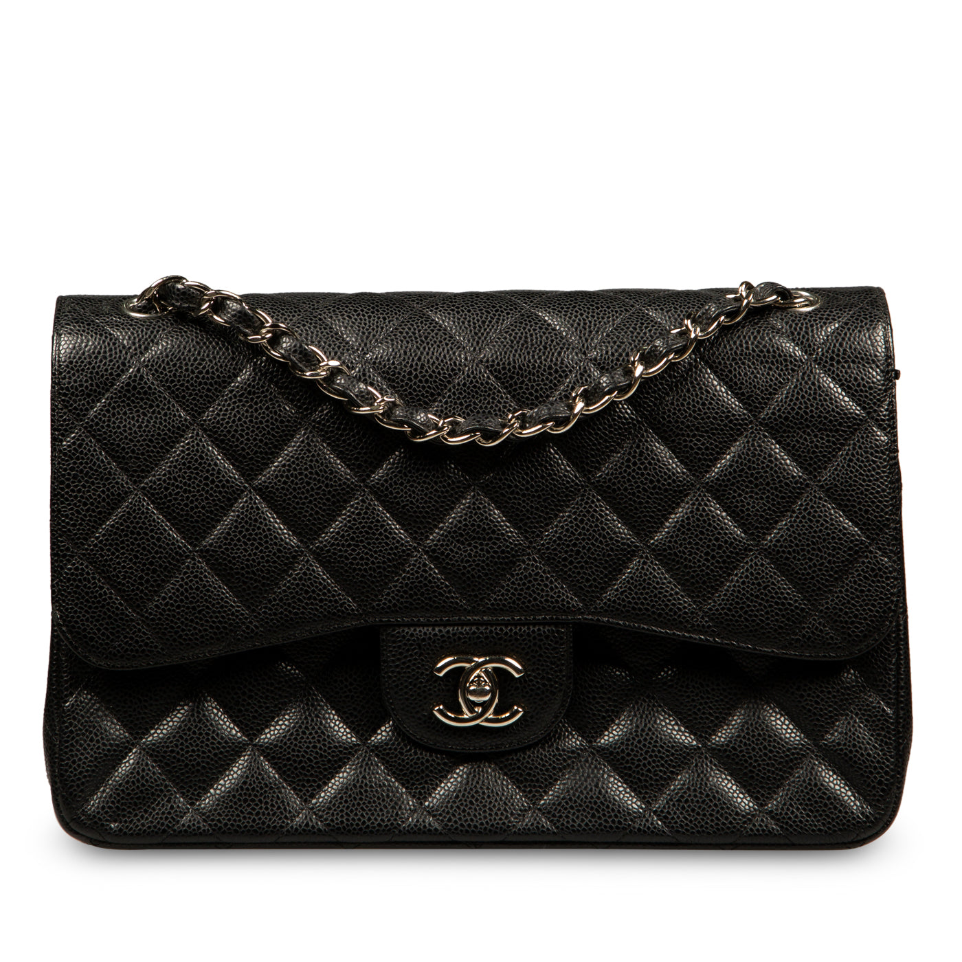 Chanel Classic Flap Caviar Black Shoulder Bag Style 30