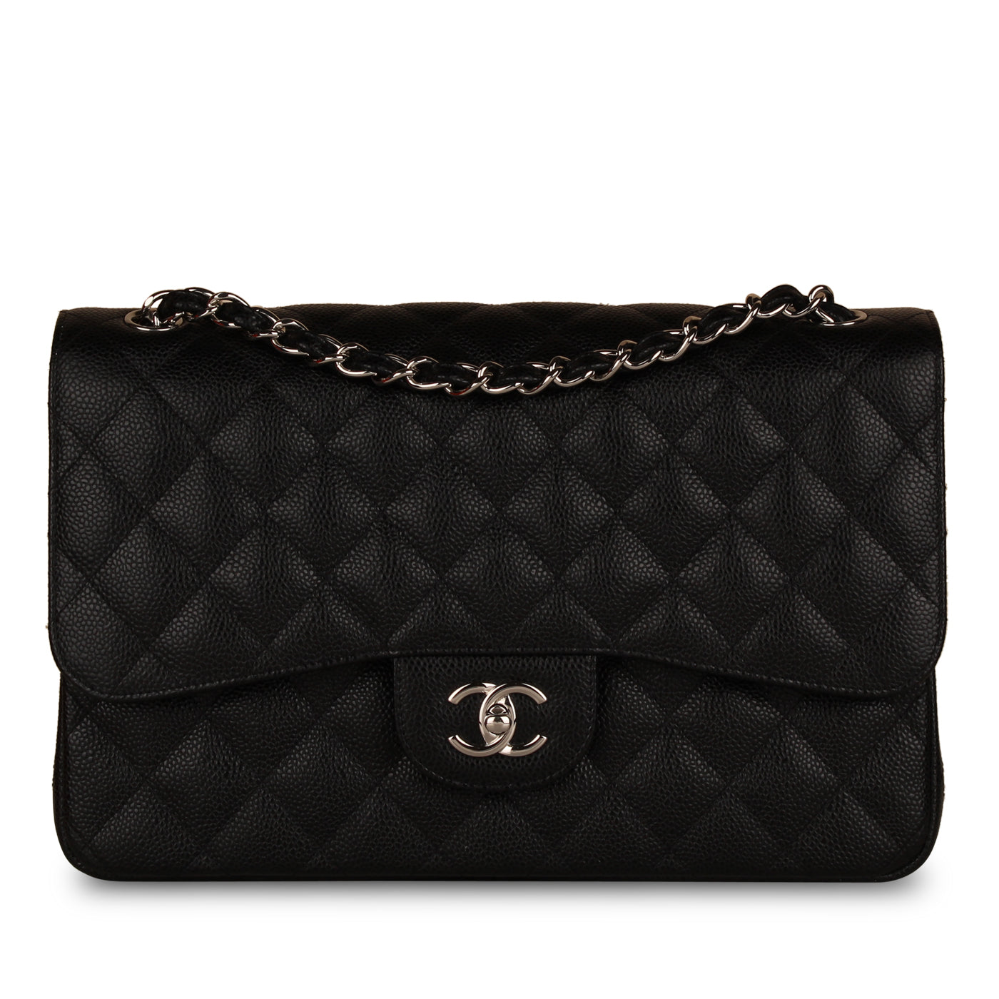 Chanel Classic Flap Caviar Black Shoulder Bag Style 38