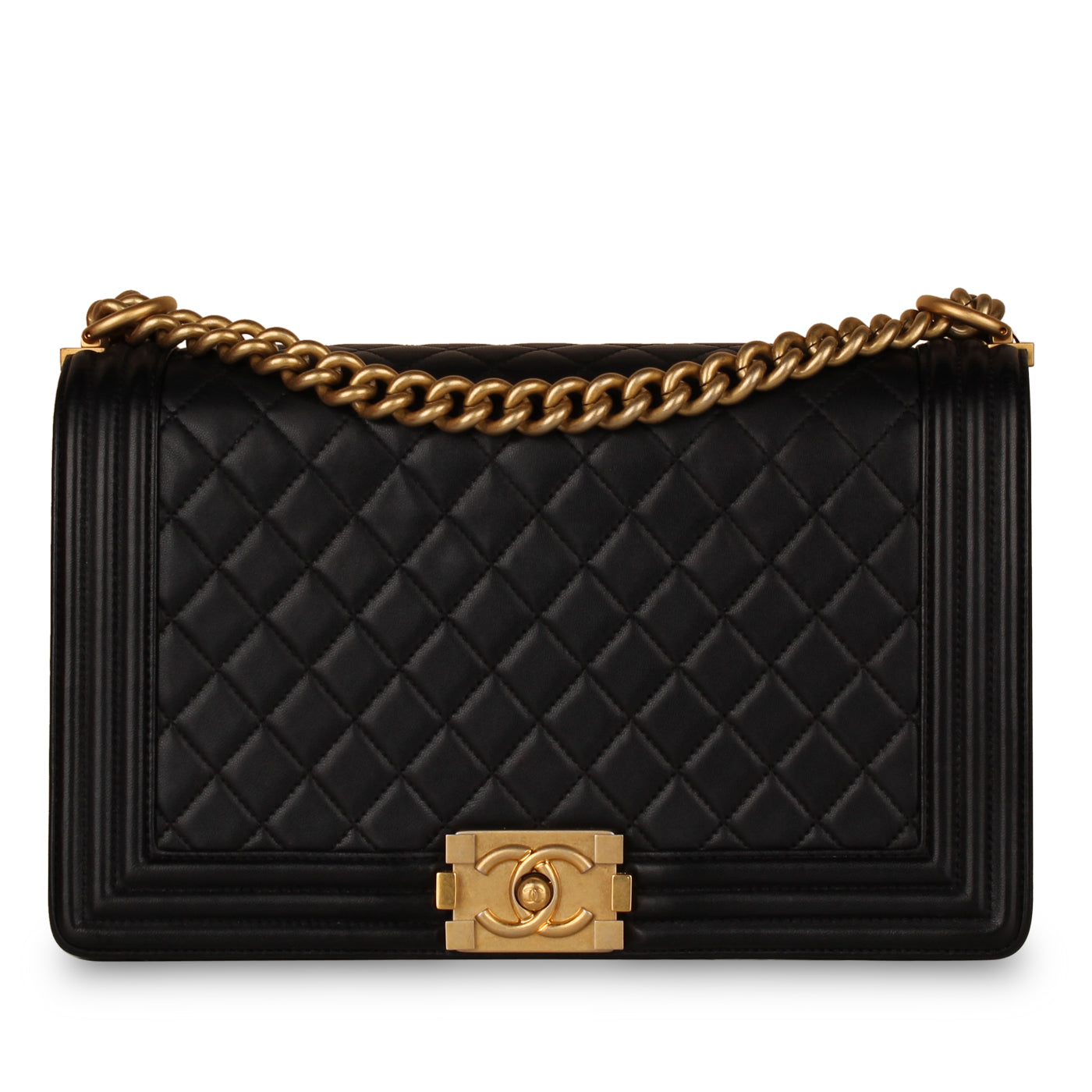 Chanel Boy Bag Lambskin Black Shoulder Bag Style 4