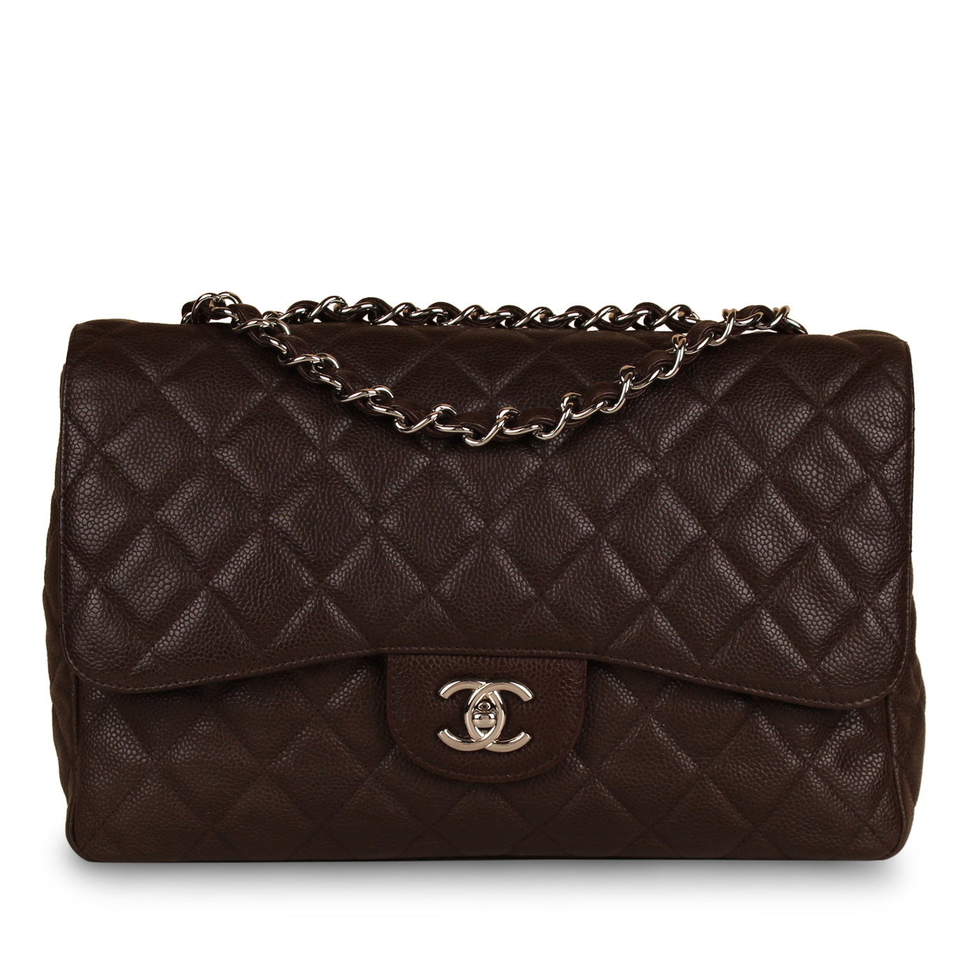 Chanel Classic Flap Caviar Brown Shoulder Bag