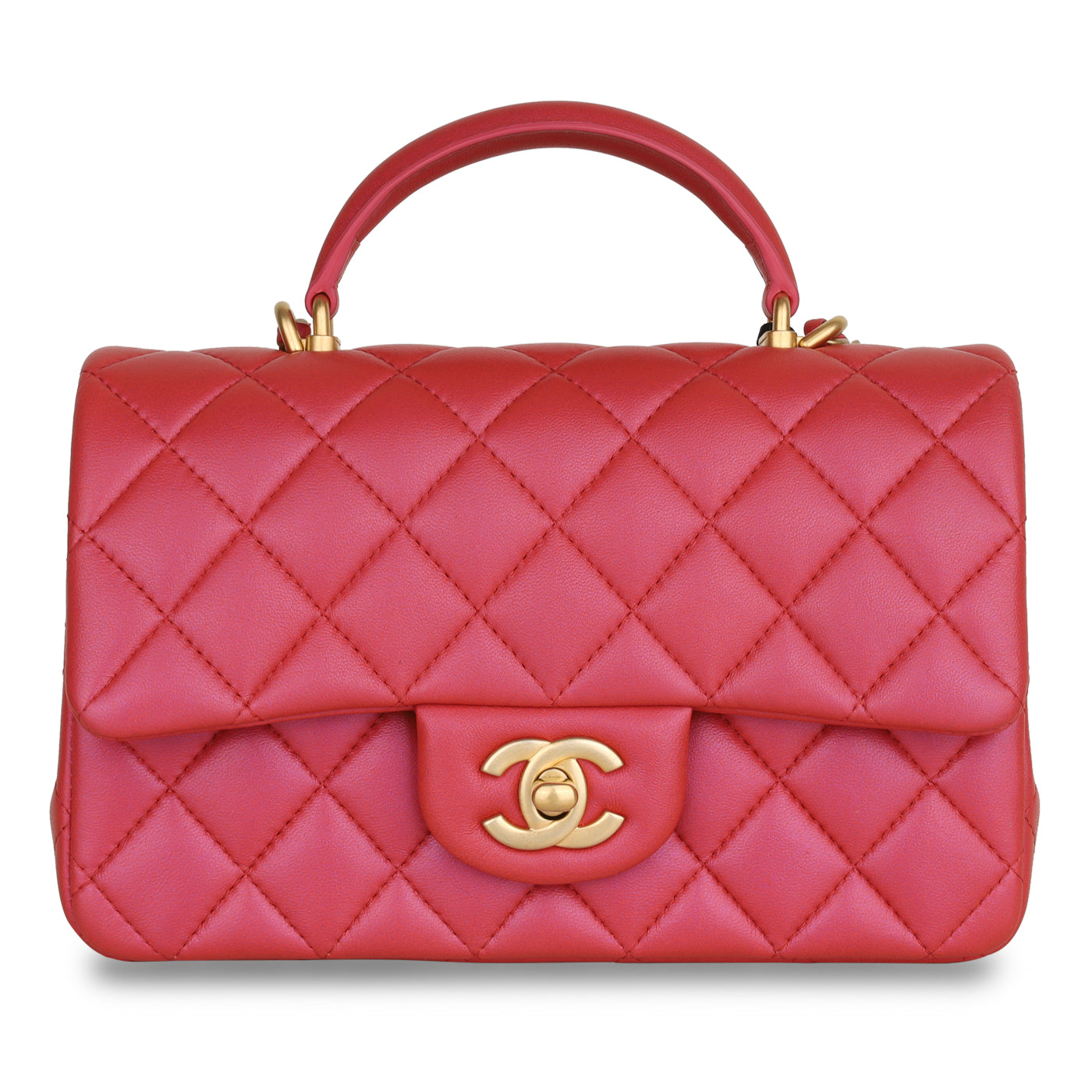 Chanel Classic Flap Lambskin Gold Shoulder Bag Style 94