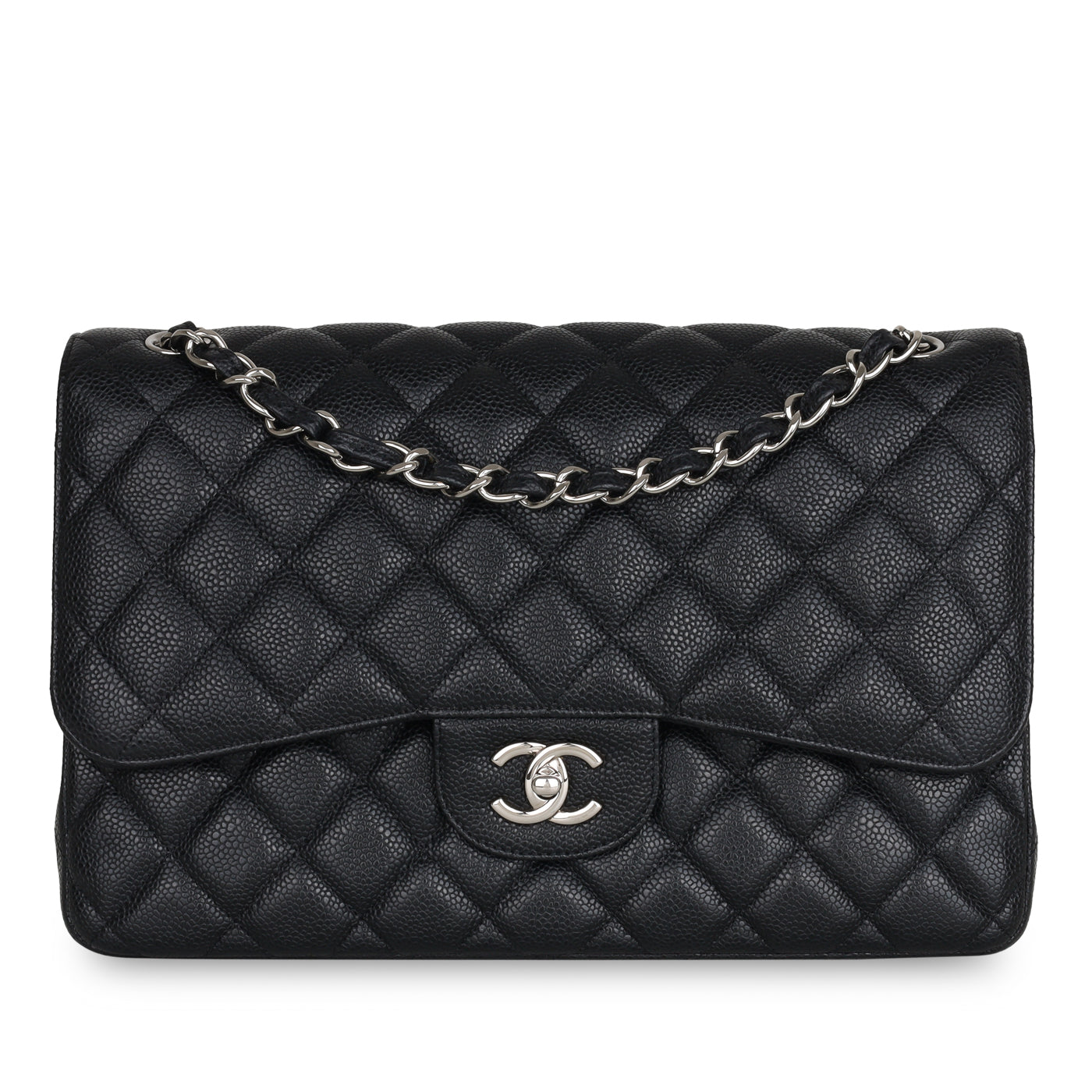 Chanel Classic Flap Caviar Black Shoulder Bag Style 21