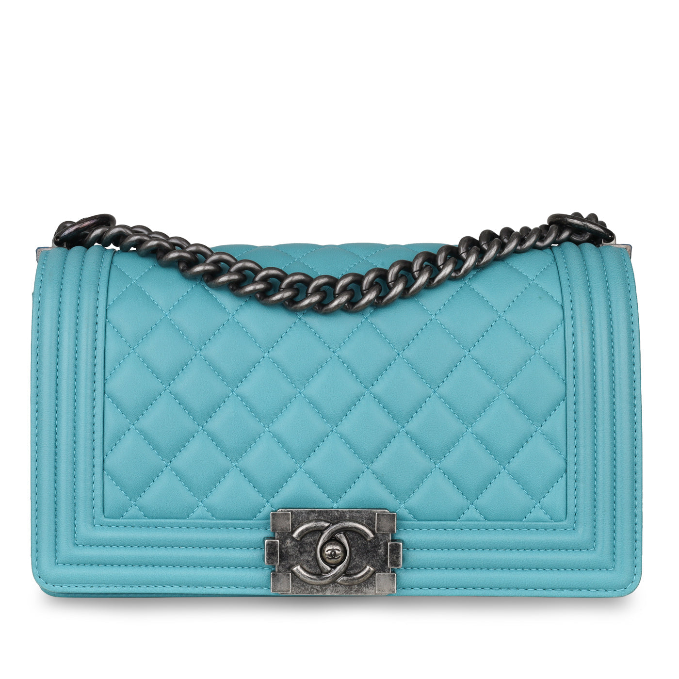 Chanel Boy Bag Lambskin Cream Shoulder Bag