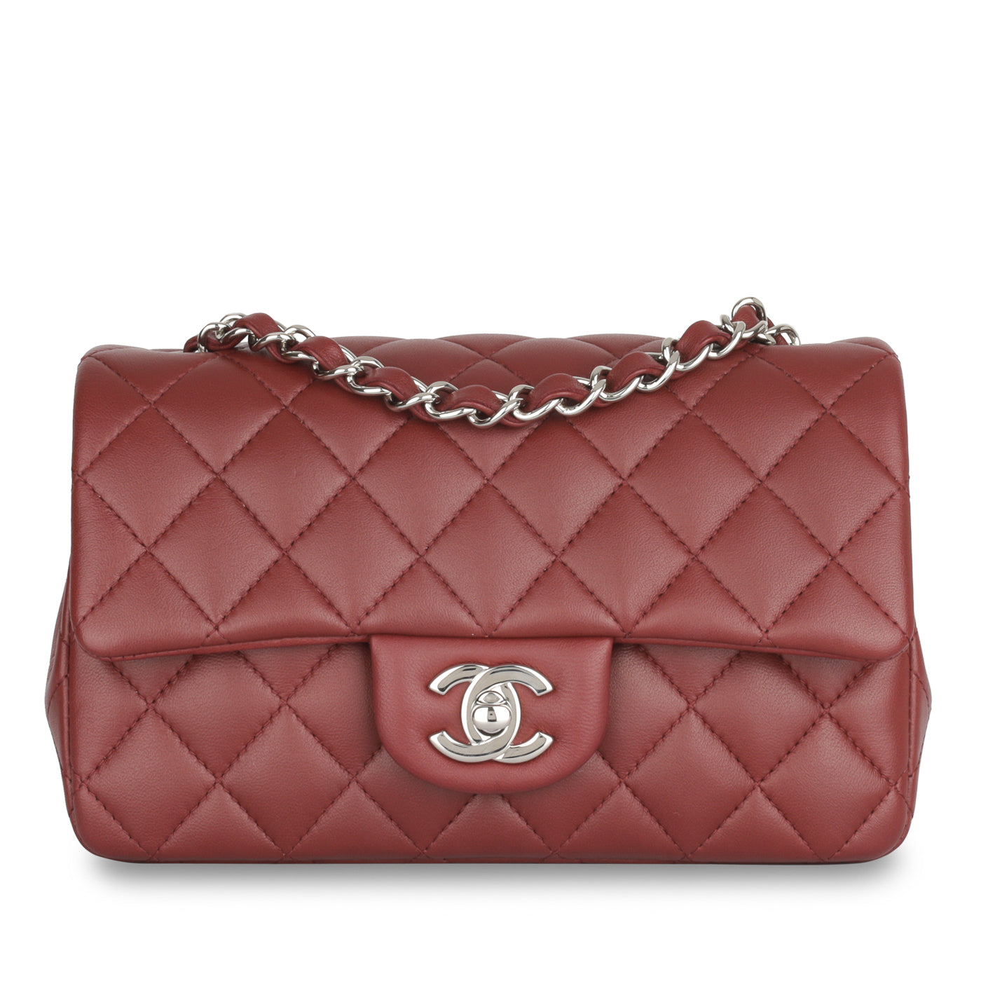 Chanel Classic Flap Lambskin Silver Shoulder Bag Style 25