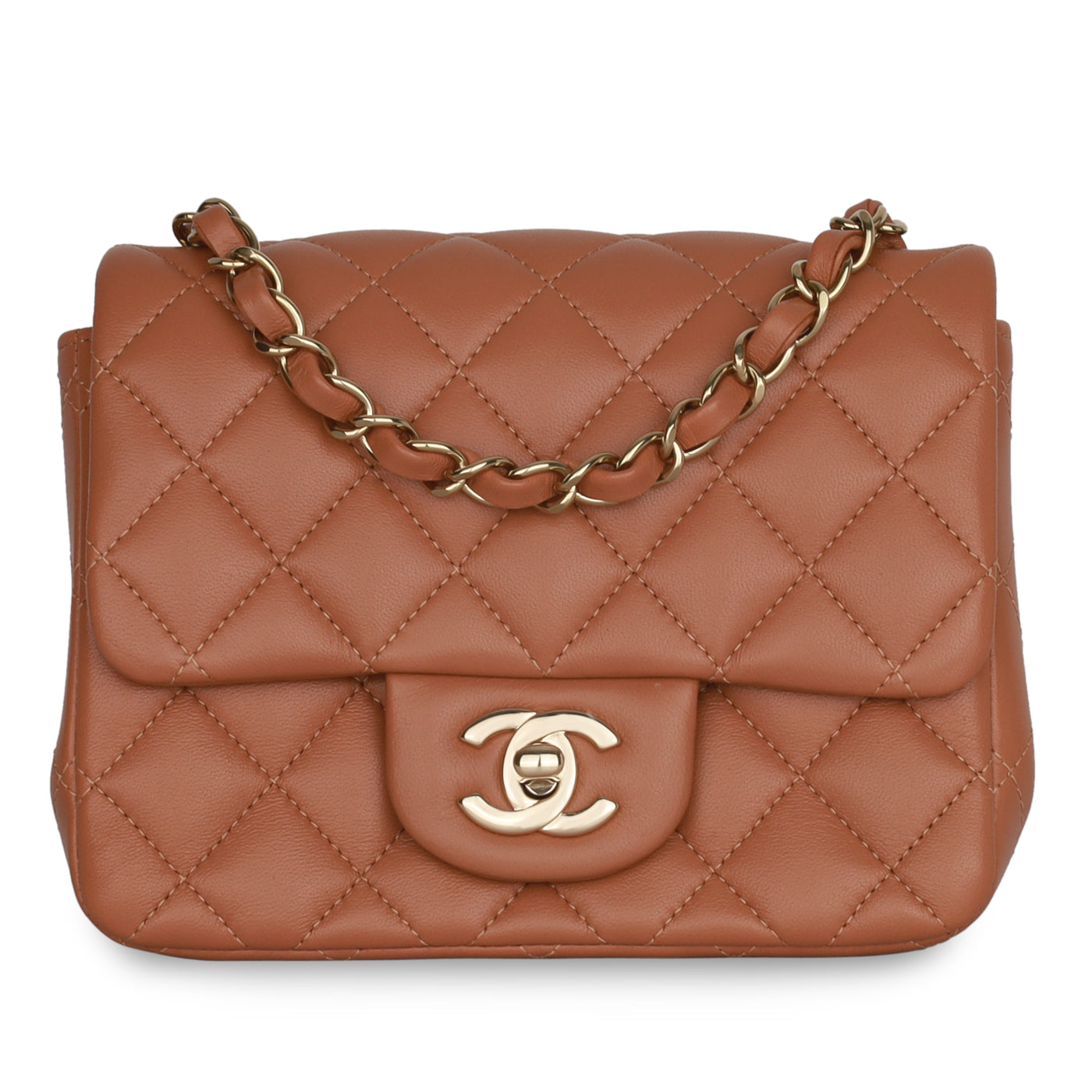 Chanel Classic Flap Lambskin Gold Shoulder Bag Style 92