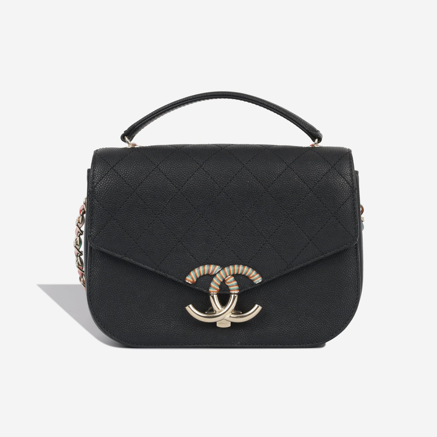 Chanel Classic Flap Caviar Black Shoulder Bag Style 136