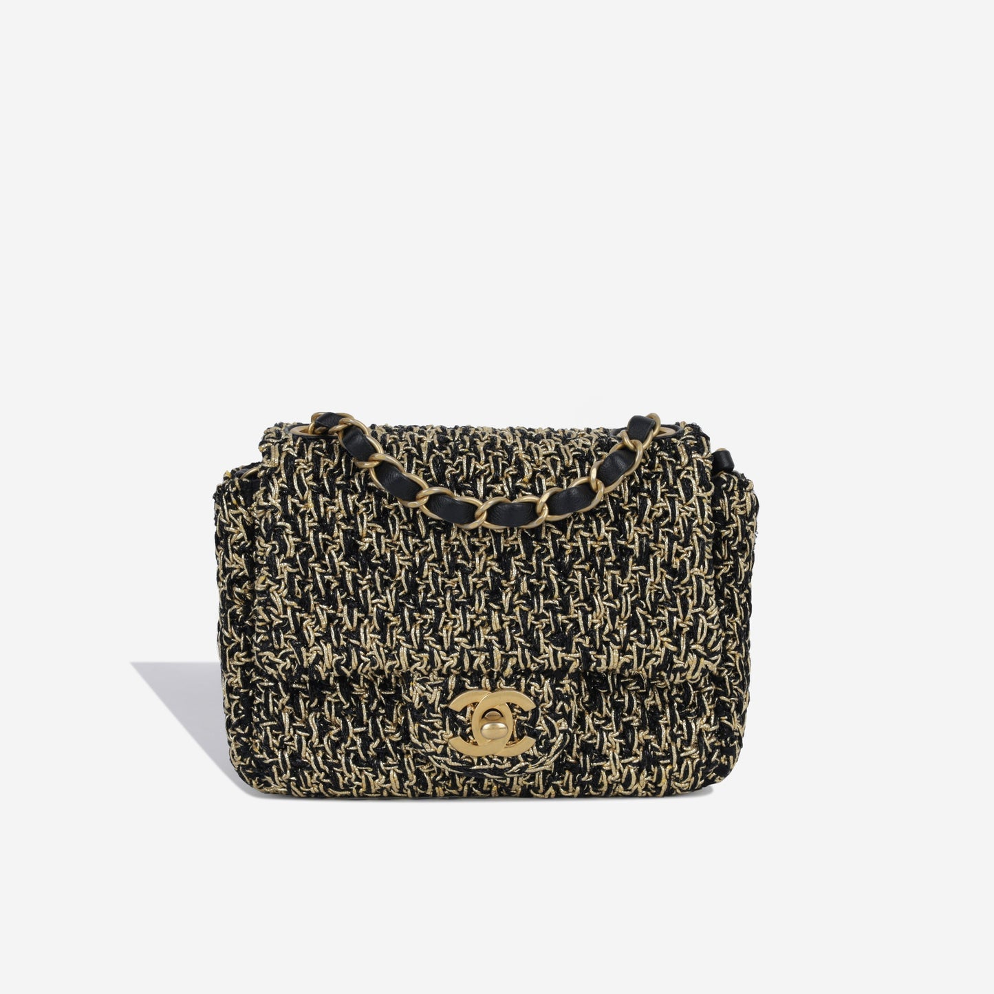 Chanel Classic Flap Tweed Black Shoulder Bag Style 2