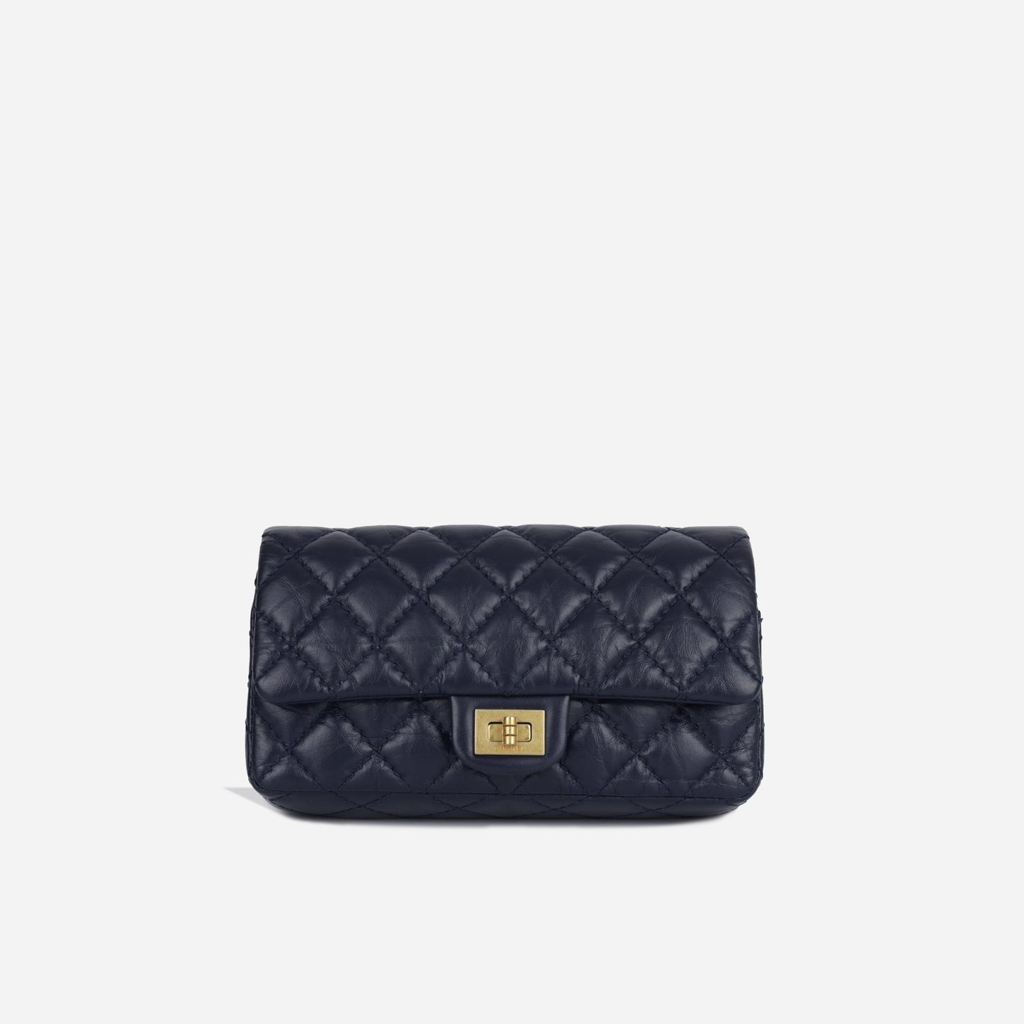 Chanel 2 55 Calfskin Gold Shoulder Bag
