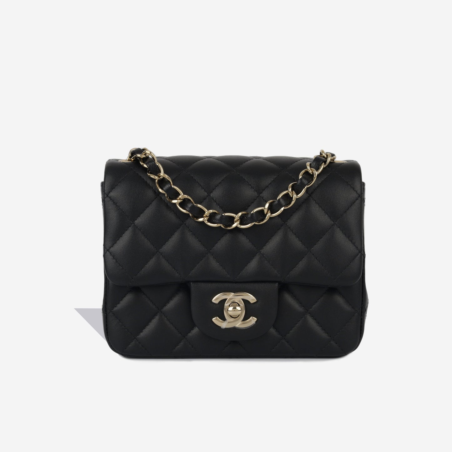 Chanel Classic Flap Lambskin Black Shoulder Bag Style 212