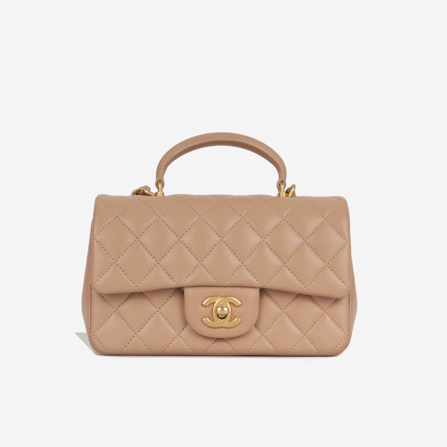Chanel Classic Flap Lambskin Gold Shoulder Bag Style 129