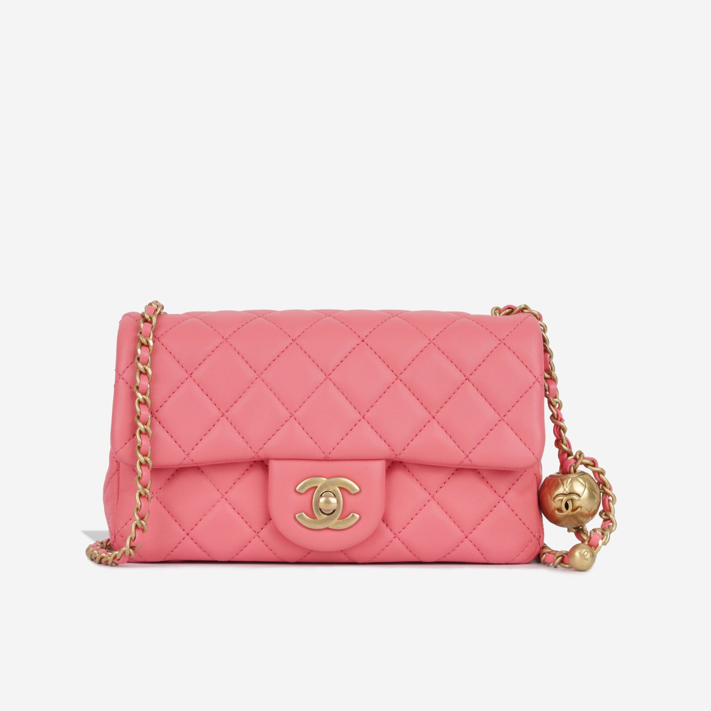 Chanel Classic Flap Lambskin Gold Shoulder Bag Style 128