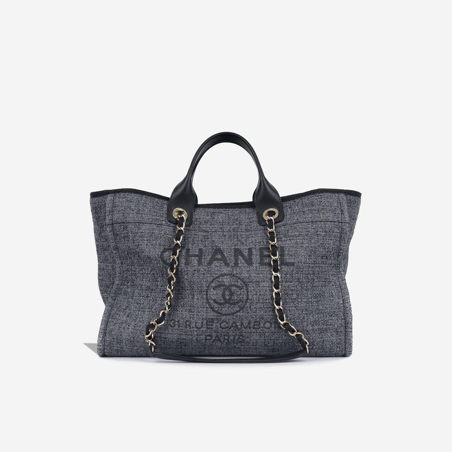 Chanel Deauville Tweed Black Tote Bag
