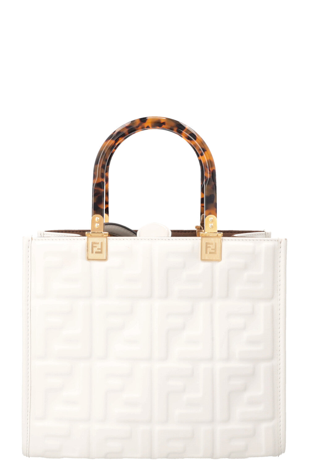 FENDI Sunshine Bag Zucca Leather White