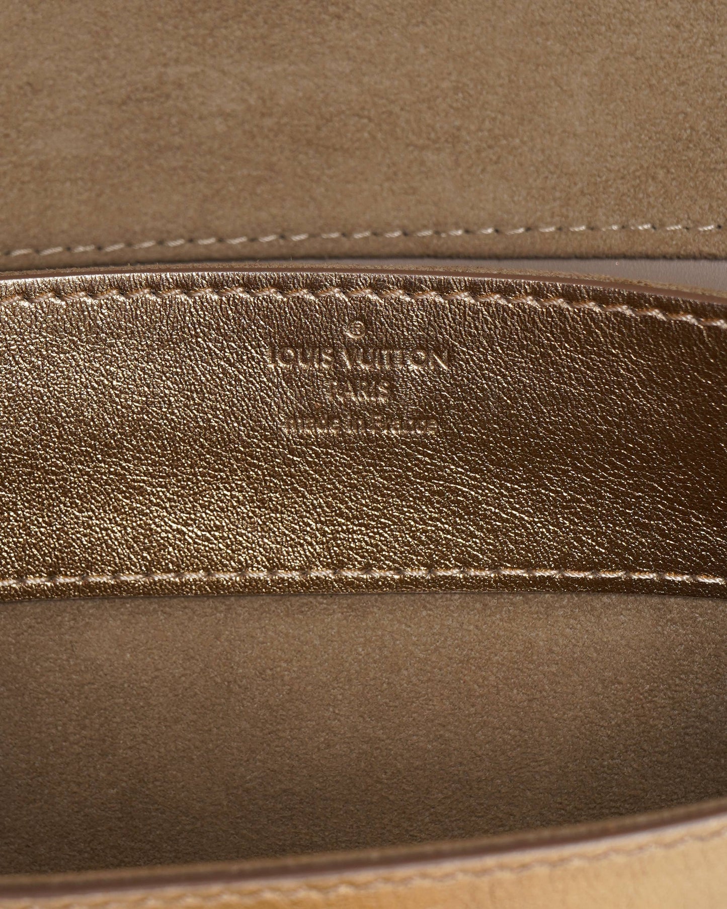 Louis Vuitton Metallic Gold Leather Louise Clutch