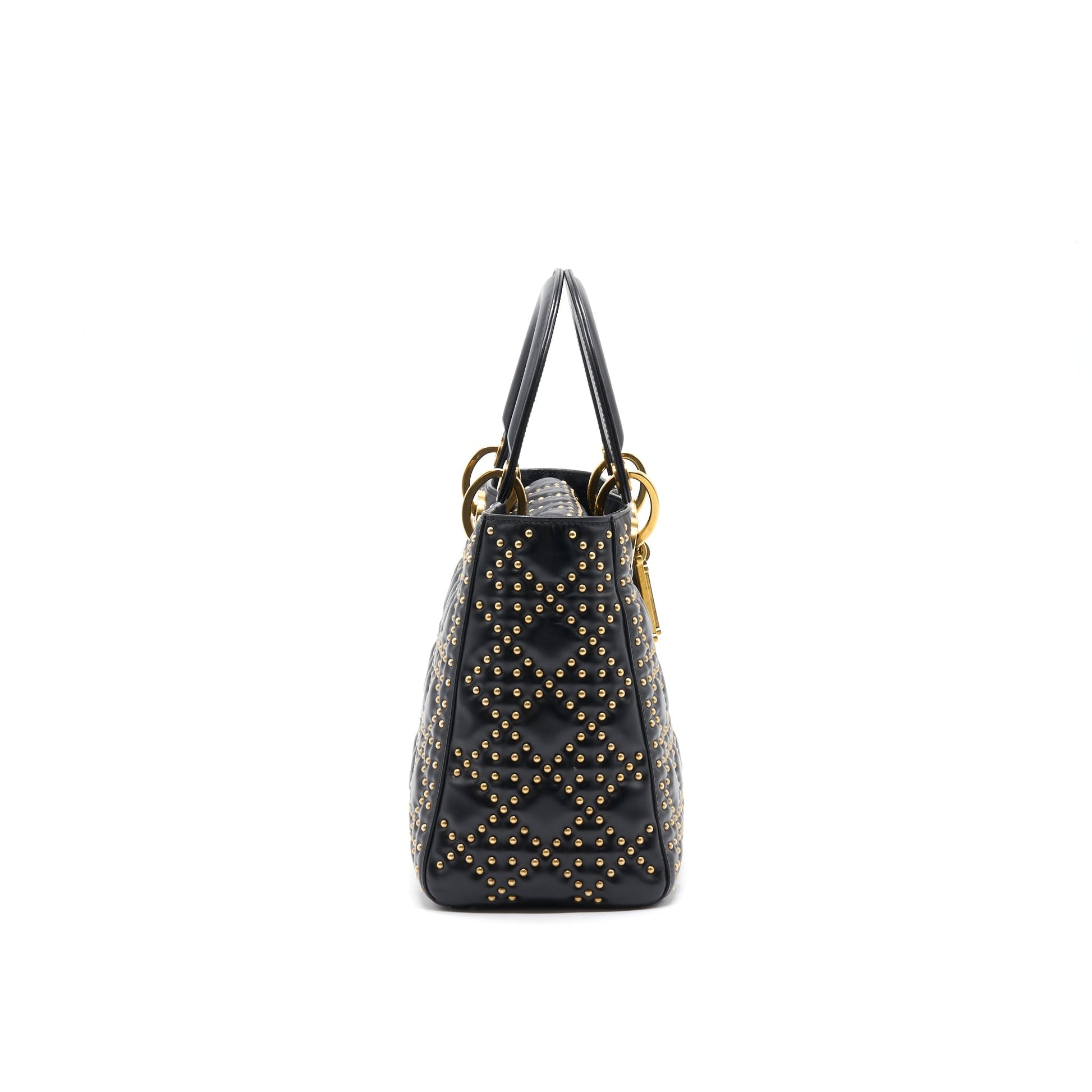 Dior Supple Lady Dior Studded Tote Purse