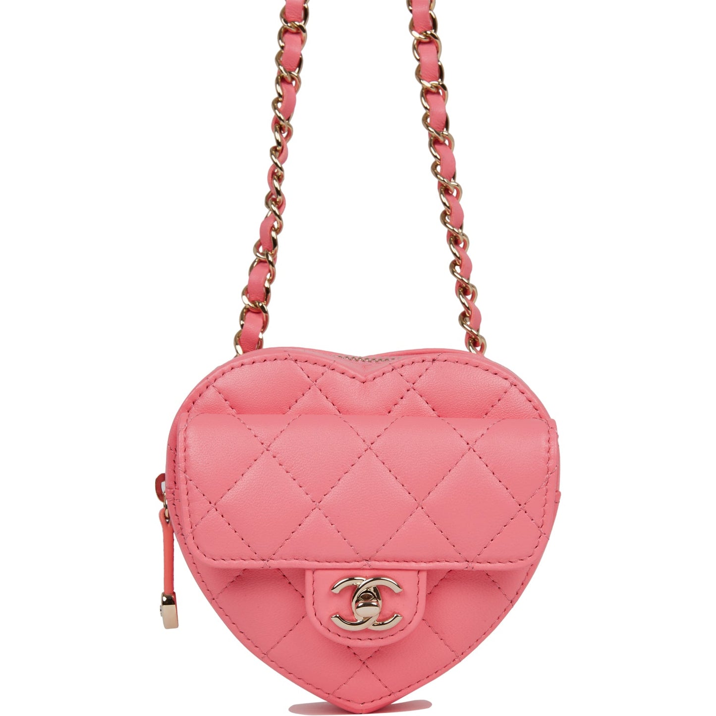 Chanel Cc In Love Heart Belt Bag Pink Lambskin Light Gold Hardware