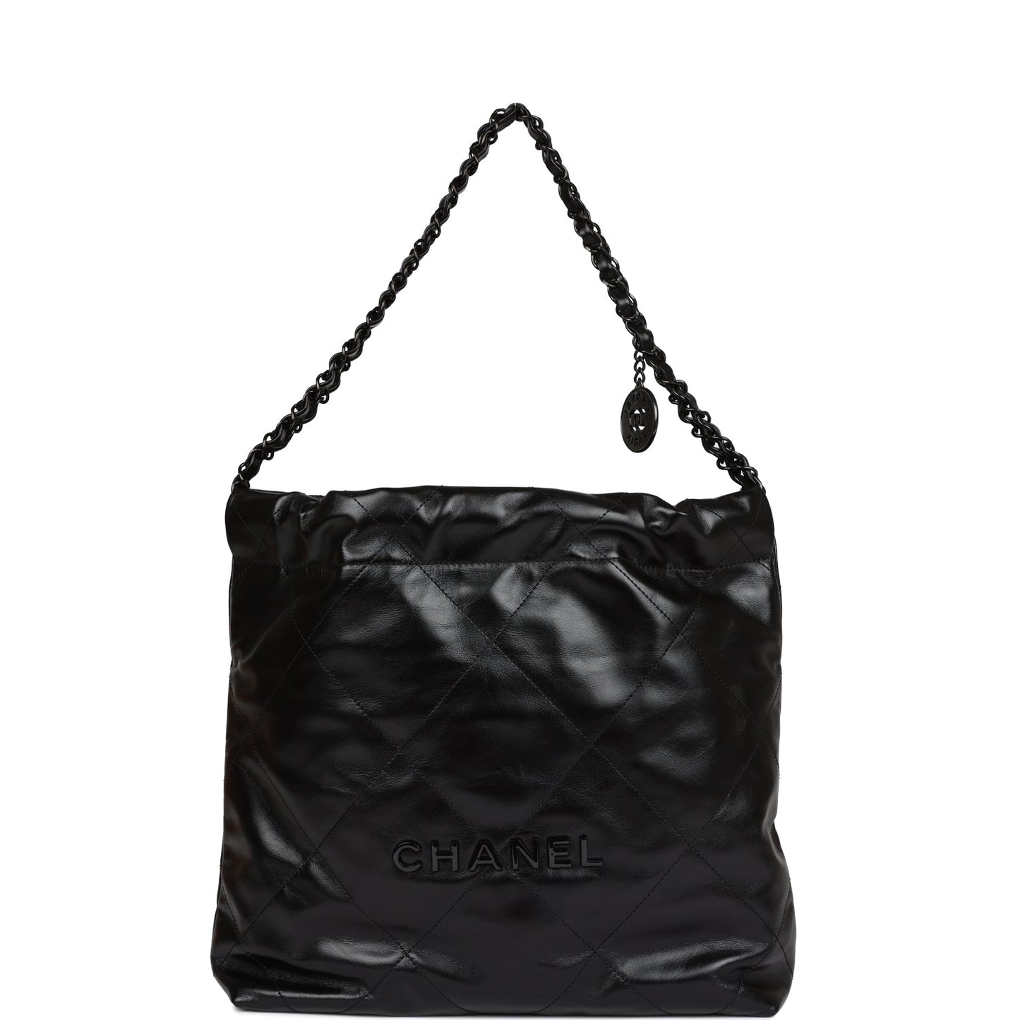 Chanel Small 22 Bag So Black Calfskin Black Hardware