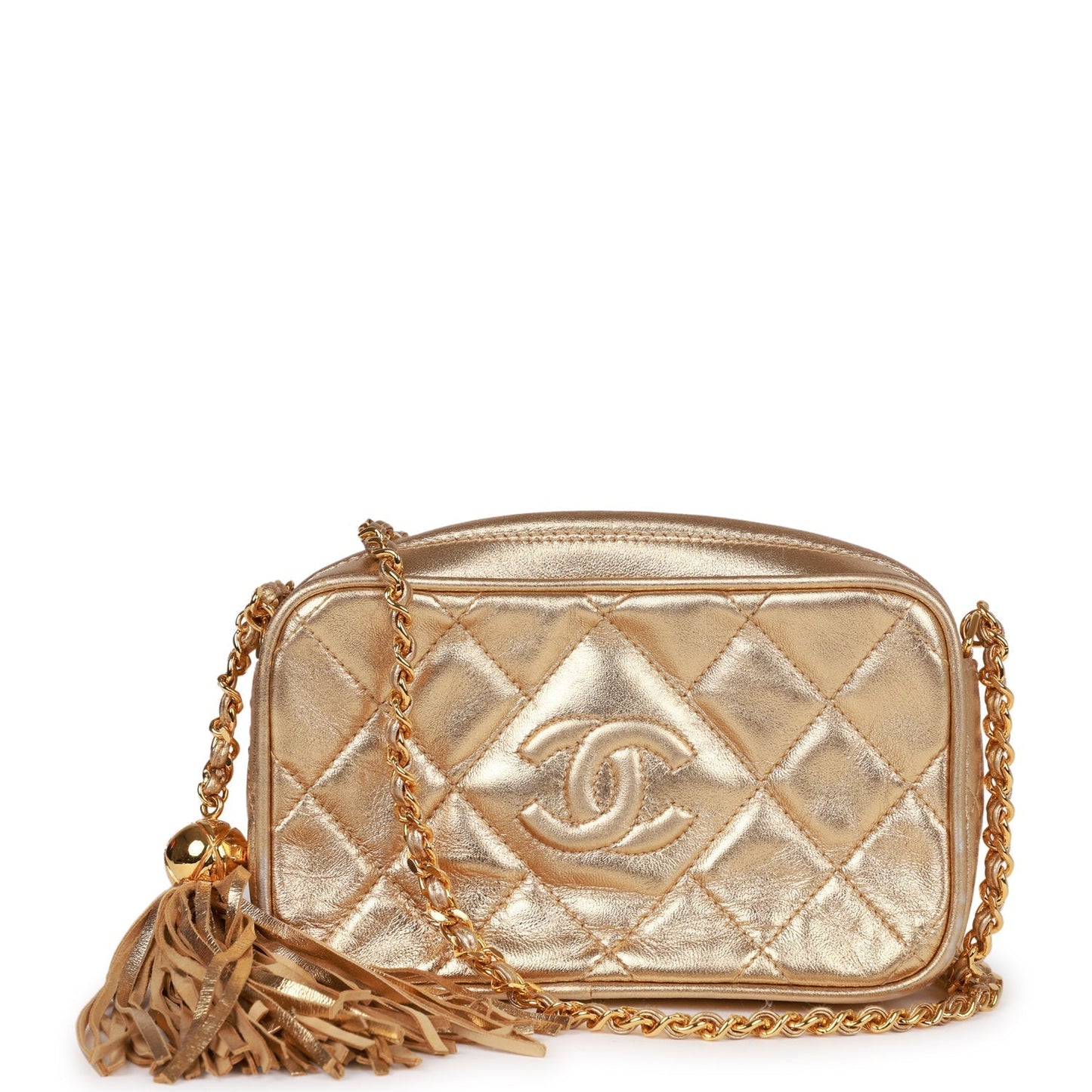 Chanel Cc Camera Bag Gold Metallic Lambskin Gold Hardware