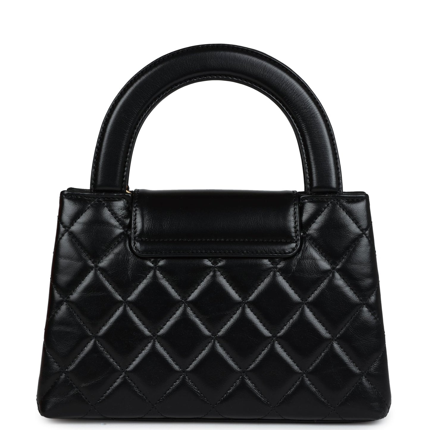 Chanel Small Kelly Shopper Black Shiny Aged Calfskin Brushed Gold Hardware