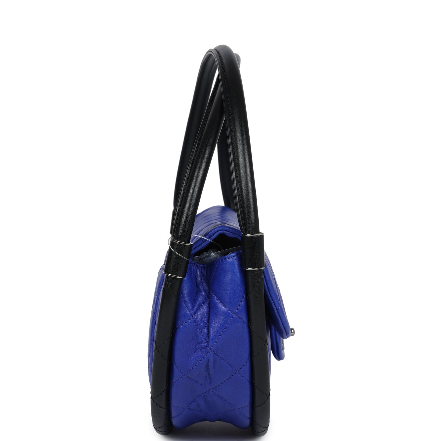 Chanel Small Hula Hoop Bag Dark Blue and Black Lambskin Ruthenium Hardware