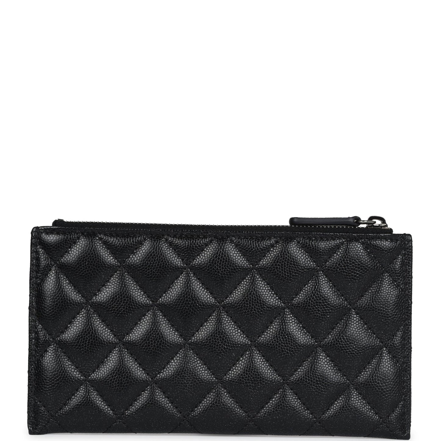 Chanel Classic Long Zipped Pouch Iridescent Black Caviar Ruthenium Hardware