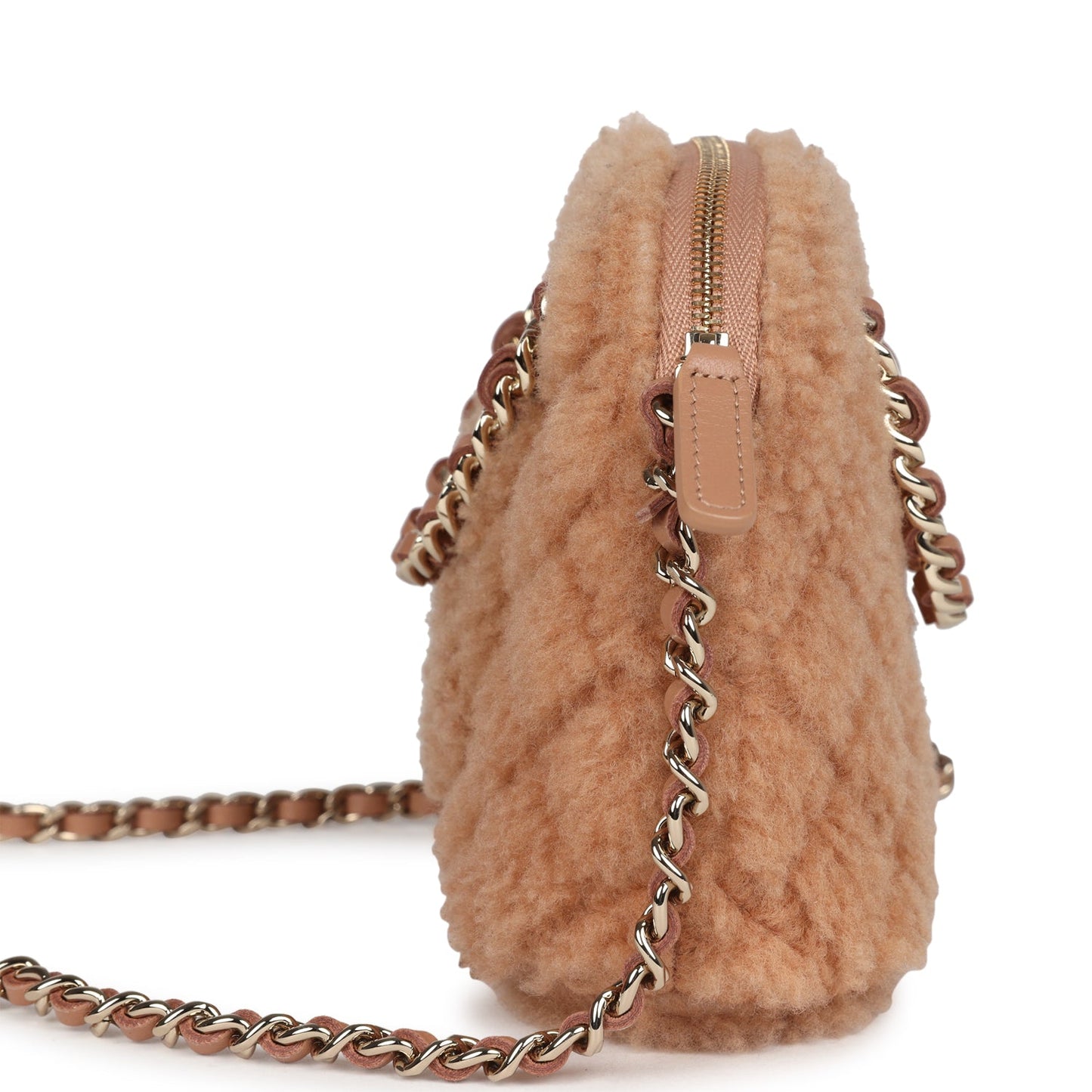 Chanel Light Brown Shearling Crossbody Bag - Rovelle Bags