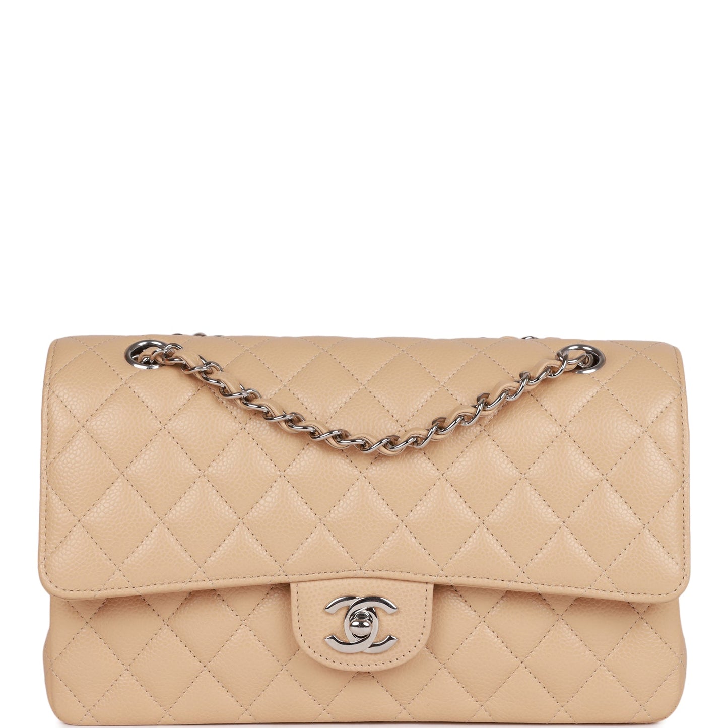 Chanel Pst Lambskin Silver Tote Bag