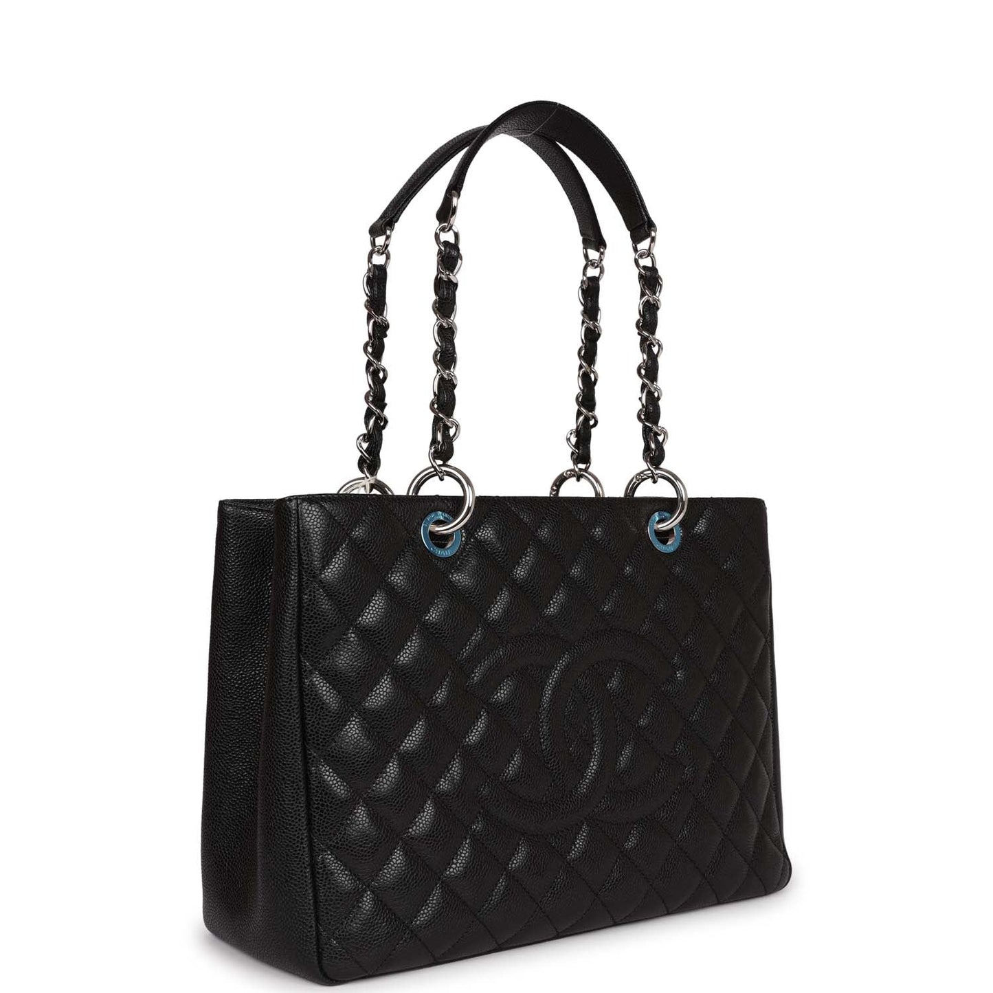 Chanel Grand Shopping Tote (GST) Bag Black Caviar Silver Hardware