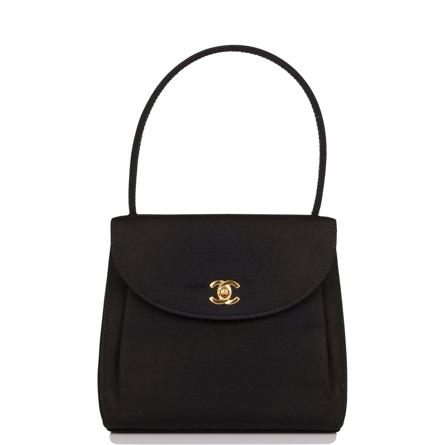 Chanel Mini Kelly Bag Black Satin Gold Hardware