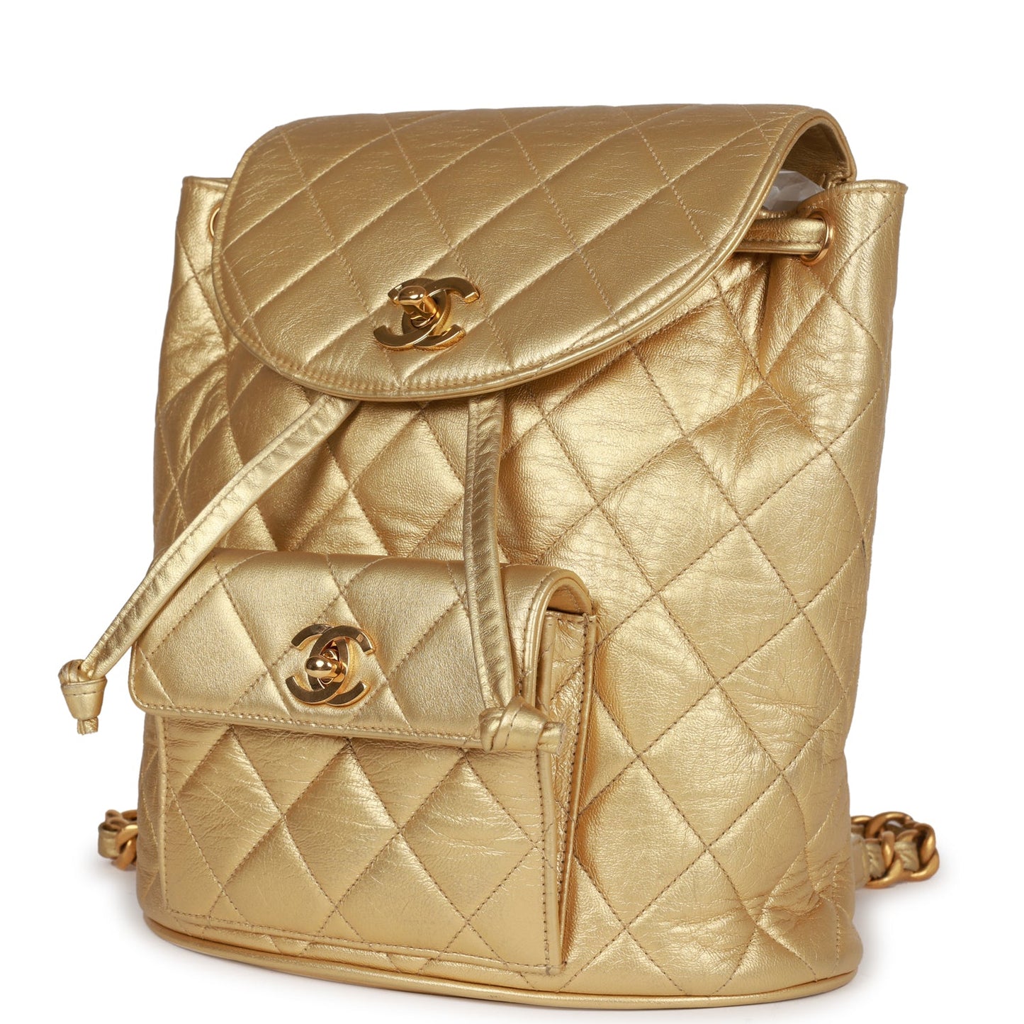Chanel Duma Backpack Gold Metallic Lambskin Gold Hardware