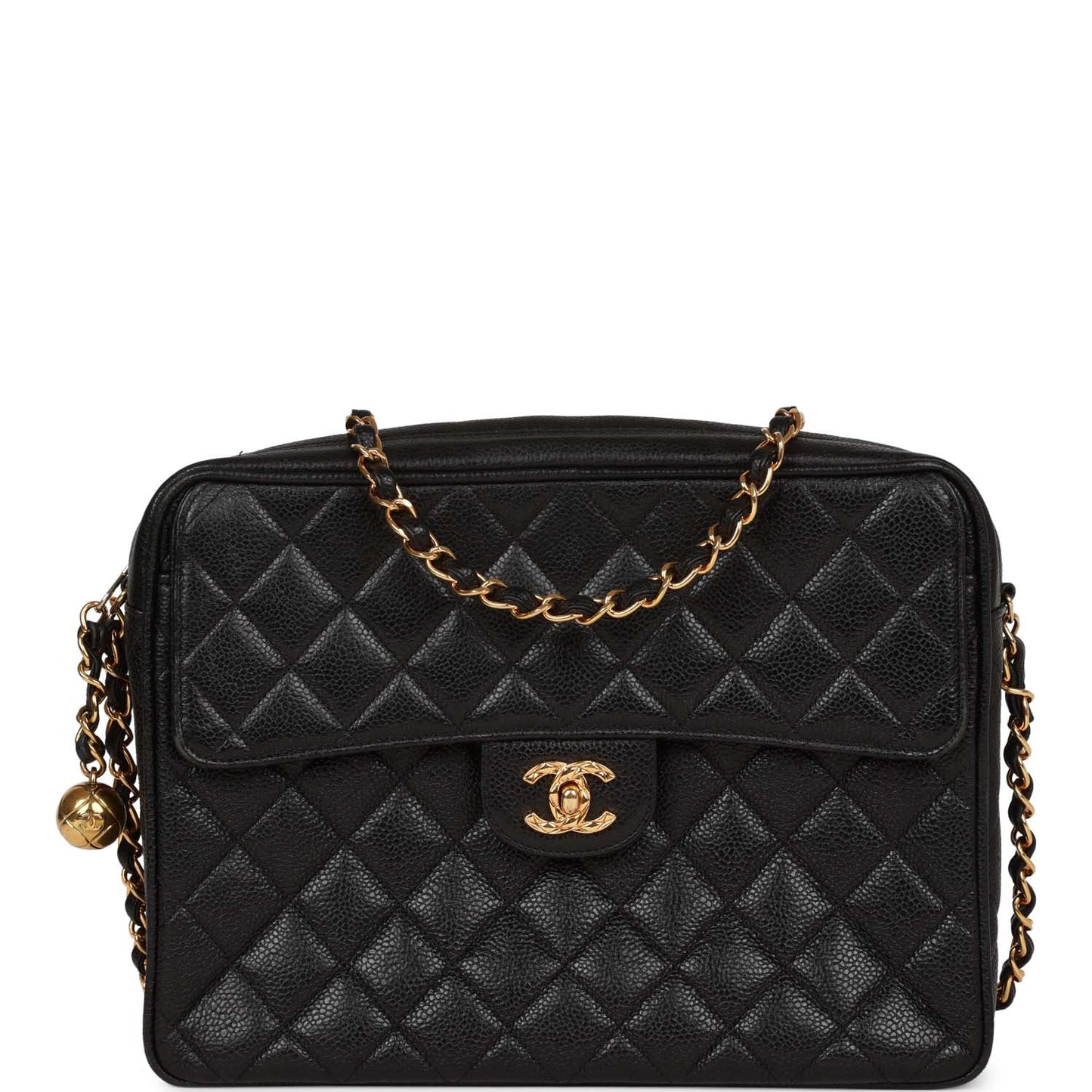 Chanel Camera Bag Black Caviar Gold Hardware