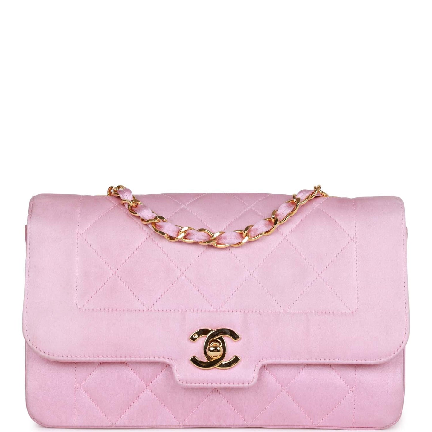 Chanel Small Flap Bag Pink Satin Gold Hardware