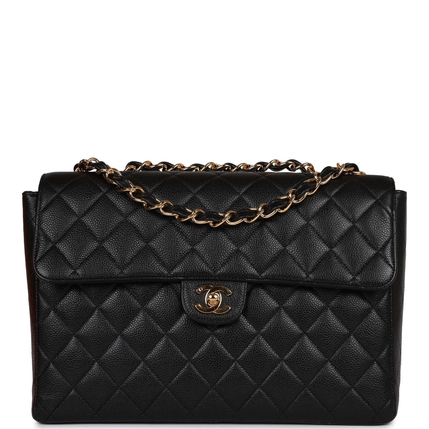 Chanel Jumbo Classic Single Flap Bag Black Caviar Gold Hardware