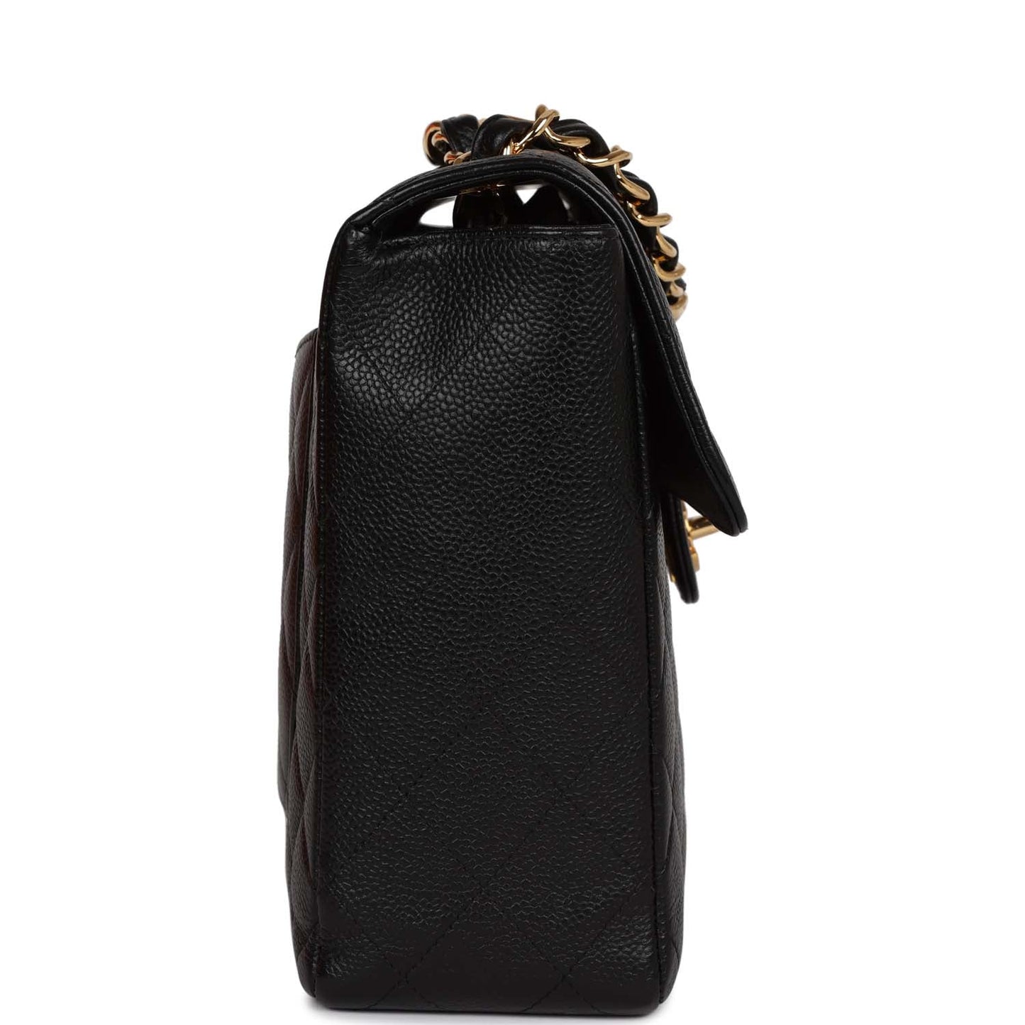 Chanel Jumbo Classic Single Flap Bag Black Caviar Gold Hardware