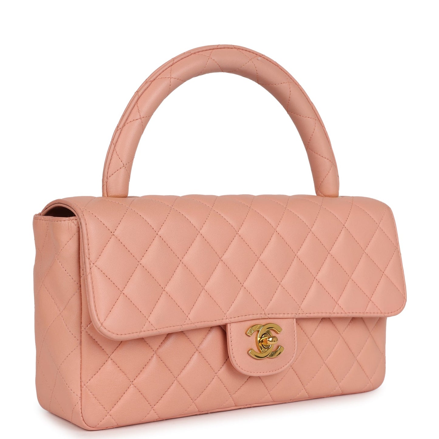 Chanel Kelly Parent and Child Flap Bag Set Pink Lambskin Gold Hardware