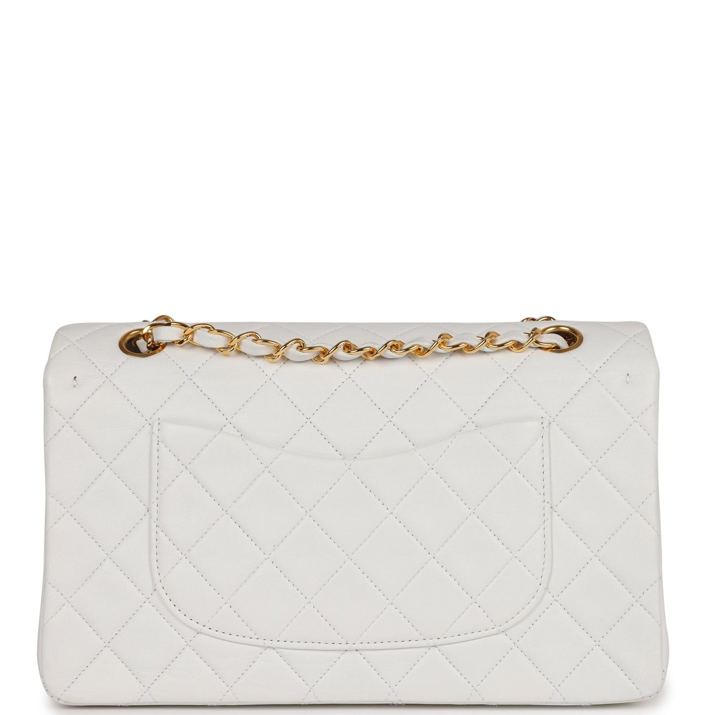 Chanel Medium Classic Double Flap Bag White Lambskin Gold Hardware
