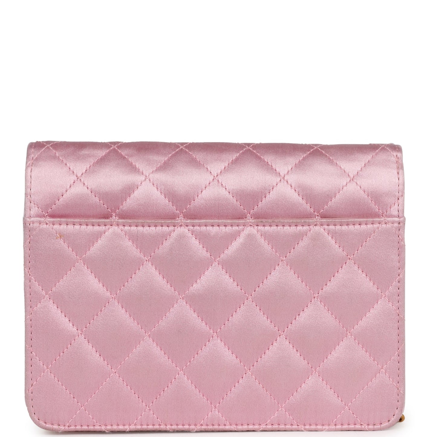 Chanel Mini Straight Flap Bag Pink Satin Gold Hardware