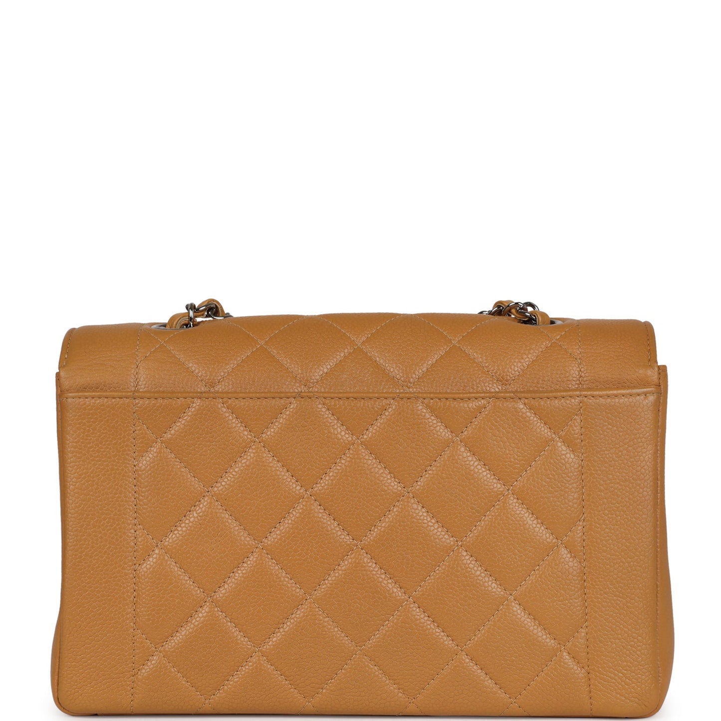 Chanel Medium Diana Flap Bag Dark Beige Caviar Silver Hardware