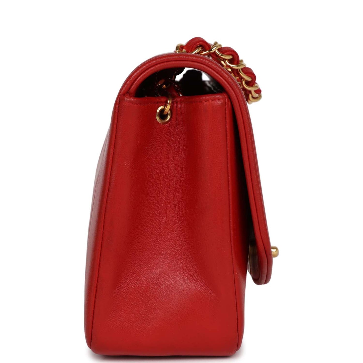 Chanel Small Diana Flap Bag Red Lambskin Gold Hardware