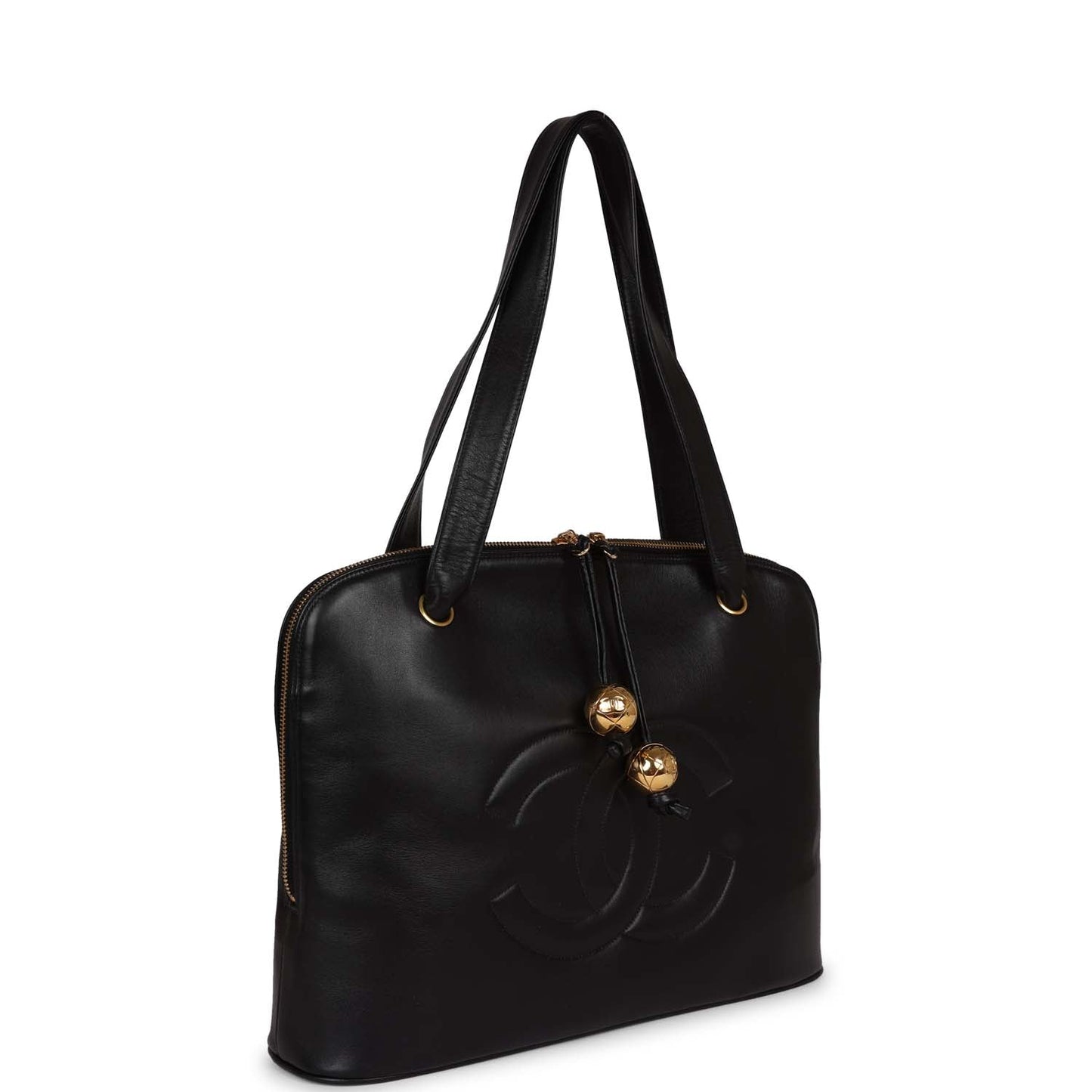 Chanel Timeless CC Dome Tote Black Lambskin Gold Hardware