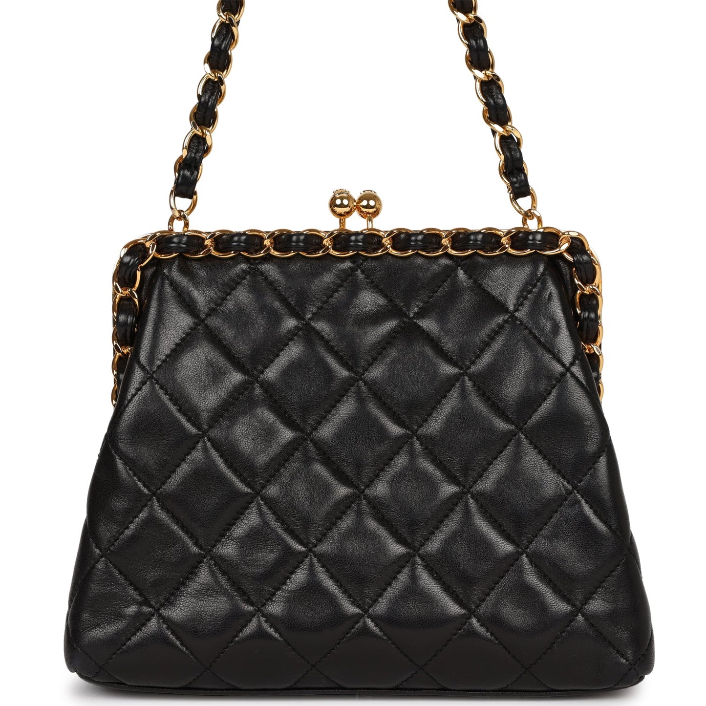 Chanel Frame Bag Black Lambskin Gold Hardware