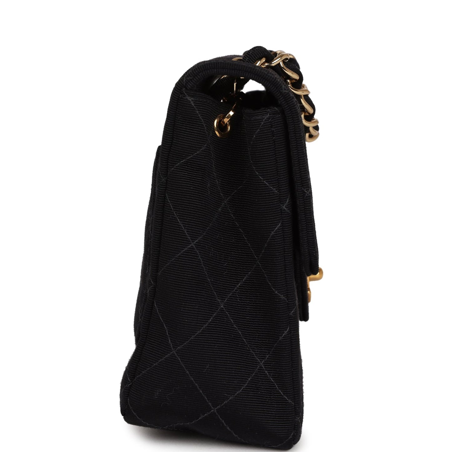Chanel Mini Square Flap Bag Black Canvas Gold Hardware