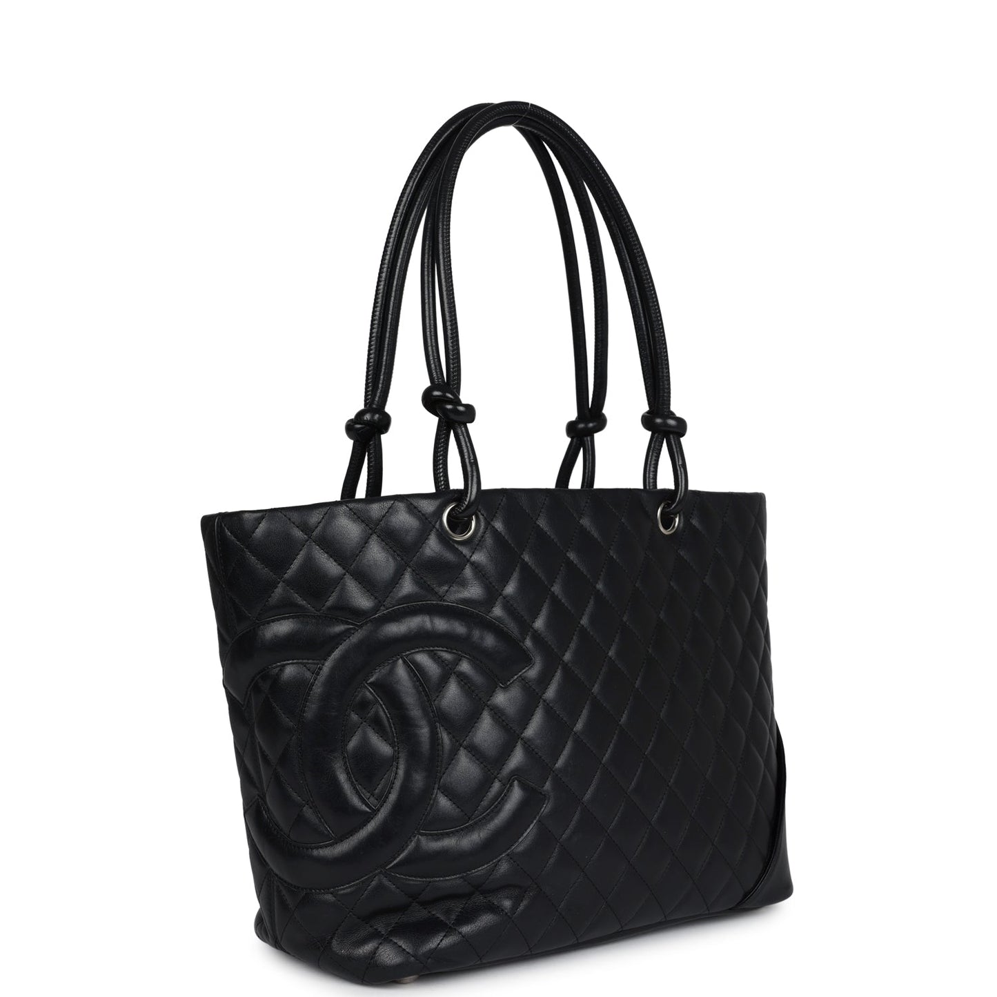 Chanel Large Cambon Ligne Tote Black Calfskin Silver Hardware