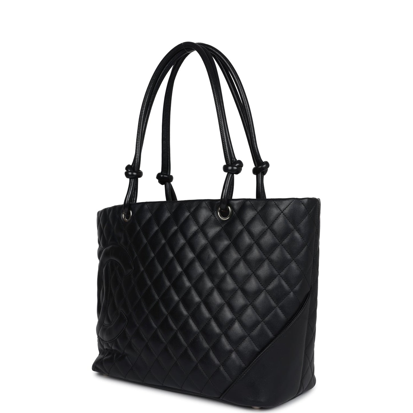 Chanel Large Cambon Ligne Tote Black Calfskin Silver Hardware