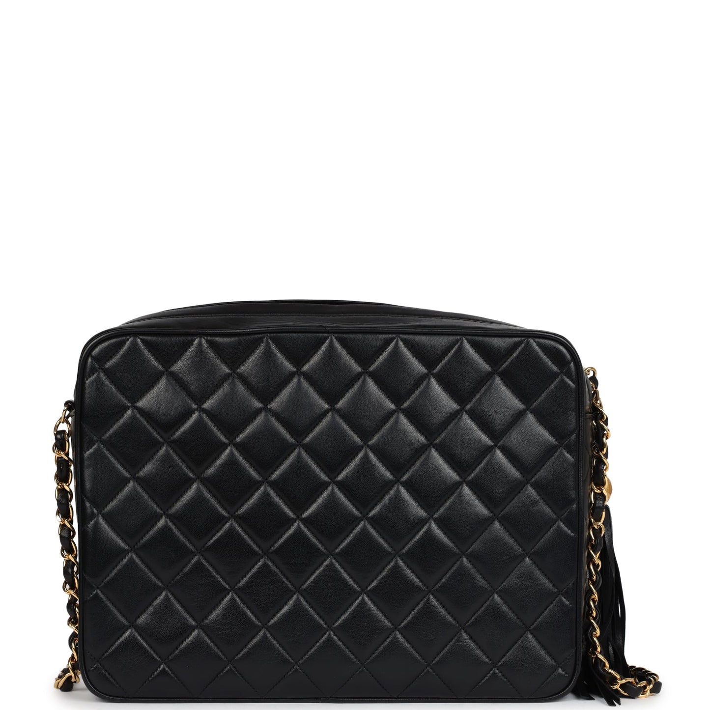 Chanel Front Pocket Camera Bag Black Lambskin Gold Hardware