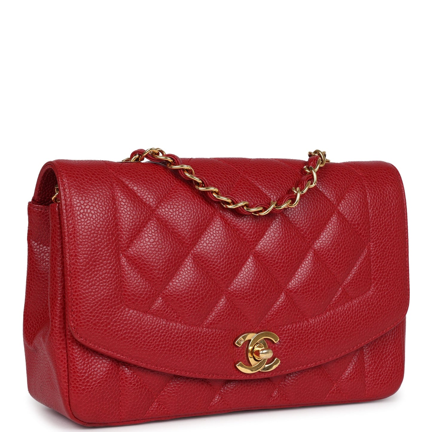 Chanel Small Diana Flap Bag Red Caviar Gold Hardware